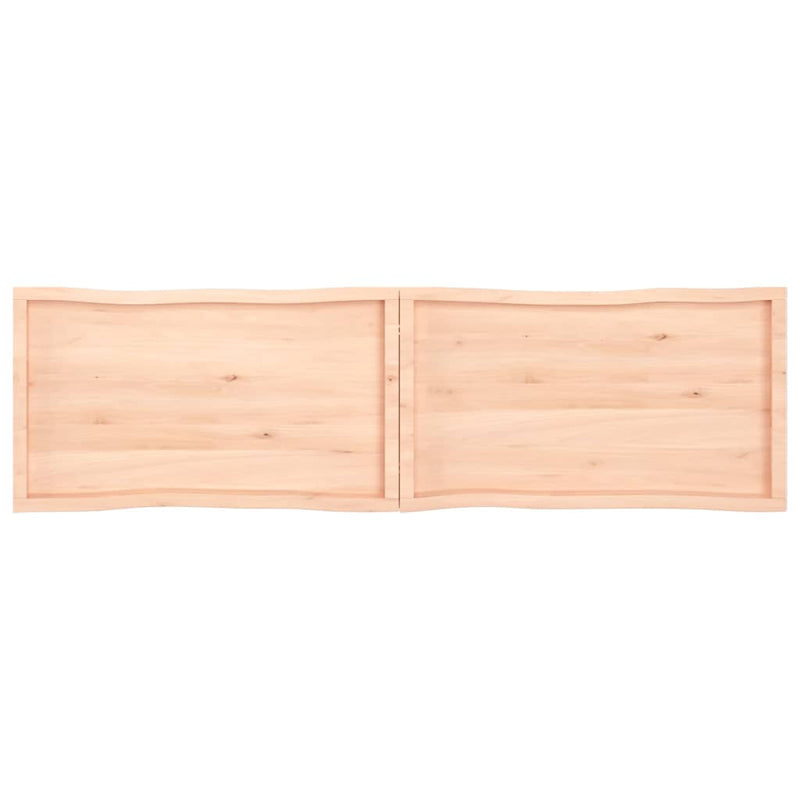 Bordplate 220x60x(2-4) cm ubehandlet heltre eik naturlig kant