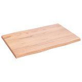 Bordplate lysebrun 60x40x2cm behandlet heltre eik naturlig kant