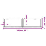 Bordplate lysebrun 160x40x(2-4)cm behandlet heltre naturlig