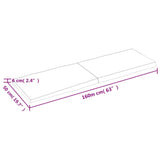 Bordplate lysebrun 160x50x(2-6)cm behandlet heltre naturlig
