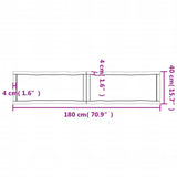 Bordplate lysebrun 180x40x(2-4)cm behandlet heltre naturlig