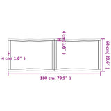 Bordplate lysebrun 180x60x(2-4)cm behandlet heltre naturlig