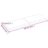 Bordplate lysebrun 180x60x(2-6)cm behandlet heltre naturlig