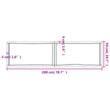 Bordplate lysebrun 200x50x(2-6)cm behandlet heltre naturlig