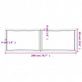 Bordplate lysebrun 200x60x(2-6)cm behandlet heltre naturlig