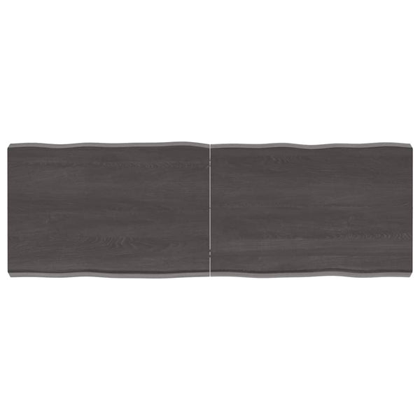 Bordplate mørkegrå 120x40x6 cm behandlet eik naturlig kant