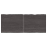 Bordplate mørkegrå 120x50x4 cm behandlet eik naturlig kant