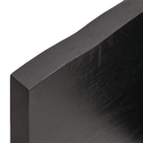 Bordplate mørkegrå 120x60x4 cm behandlet eik naturlig kant