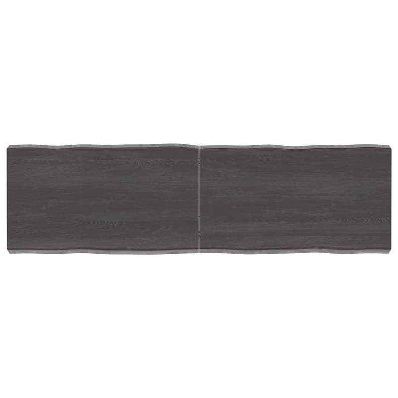 Bordplate mørkegrå 140x40x6 cm behandlet eik naturlig kant