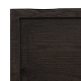Bordplate mørkegrå 140x50x4 cm behandlet eik naturlig kant