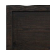 Bordplate mørkegrå 140x50x6 cm behandlet eik naturlig kant
