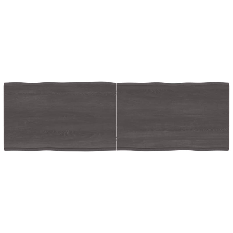 Bordplate mørkegrå 160x50x4 cm behandlet eik naturlig kant