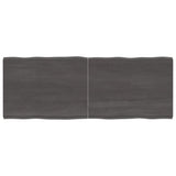 Bordplate mørkegrå 160x60x6 cm behandlet eik naturlig kant
