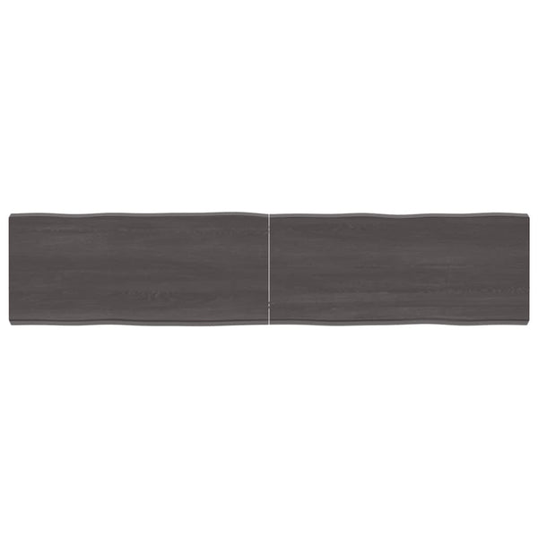 Bordplate mørkegrå 180x40x6 cm behandlet eik naturlig kant