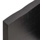 Bordplate mørkegrå 180x50x4 cm behandlet eik naturlig kant