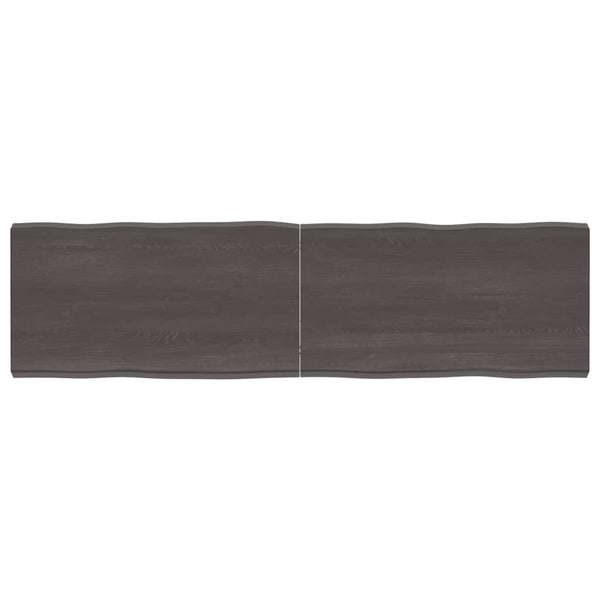 Bordplate mørkebrun 180x50x(2-6)cm behandlet heltre naturlig