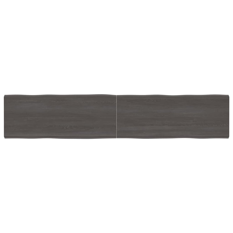 Bordplate mørkegrå 200x40x6 cm behandlet eik naturlig kant