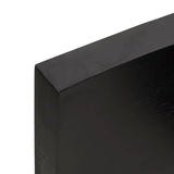 Bordplate mørkegrå 200x40x6 cm behandlet eik naturlig kant