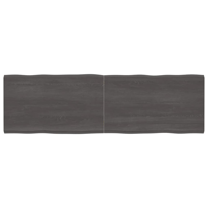 Bordplate mørkegrå 200x60x6 cm behandlet eik naturlig kant