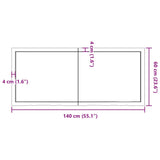 Bordplate 140x60x(2-4) cm ubehandlet heltre eik