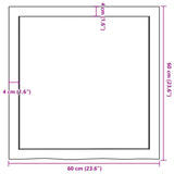 Bordplate lysebrun 60x60x(2-4) cm behandlet heltre eik