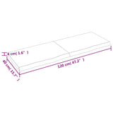 Bordplate lysebrun 120x40x(2-4) cm behandlet heltre eik