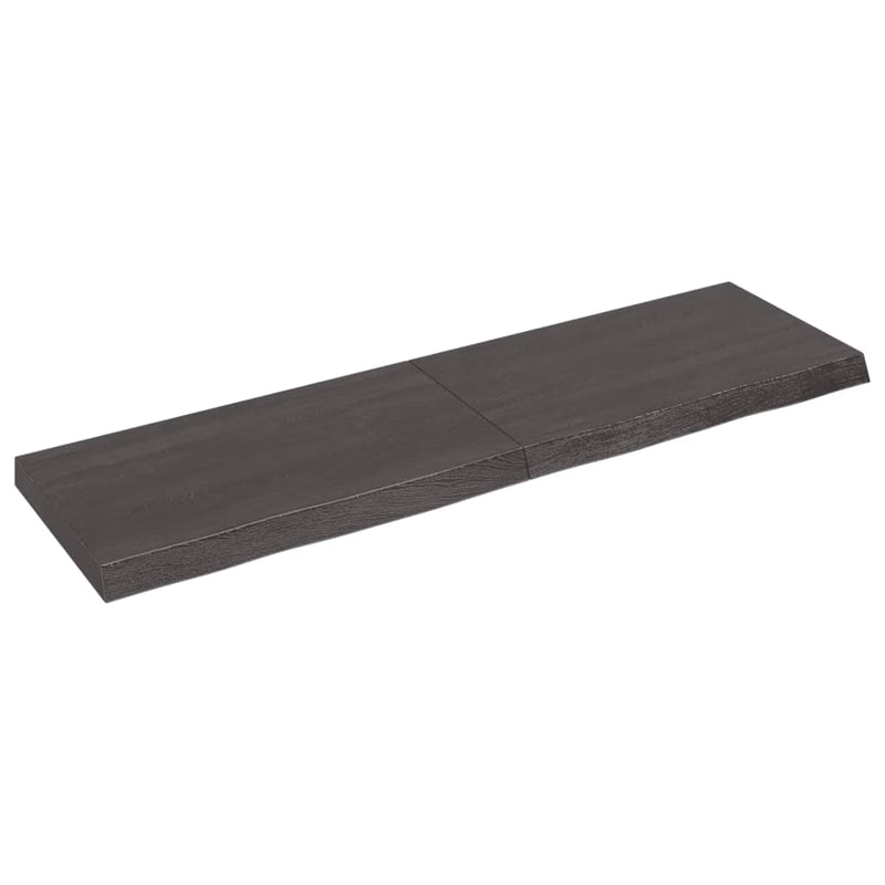 Bordplate mørkebrun 140x40x(2-6) cm behandlet heltre eik