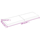 Bordplate mørkebrun 160x50x(2-6) cm behandlet heltre eik