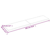 Bordplate mørkebrun 180x40x(2-4) cm behandlet heltre eik