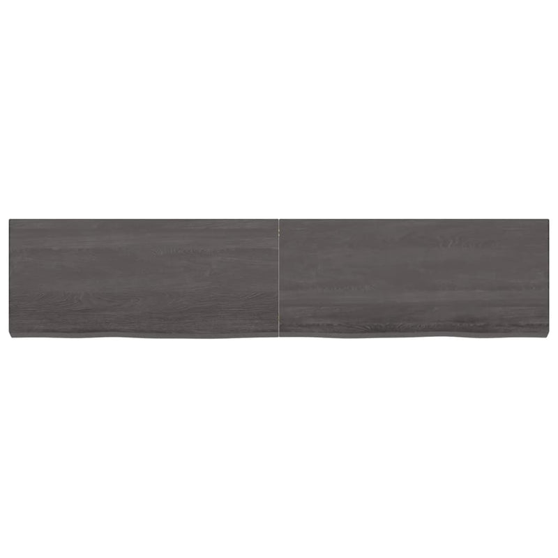 Bordplate mørkebrun 180x40x(2-6) cm behandlet heltre eik