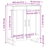 Skjenk røkt eik 69,5x34x90 cm konstruert tre