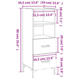 Skjenk sonoma eik 34,5x34x90 cm konstruert tre