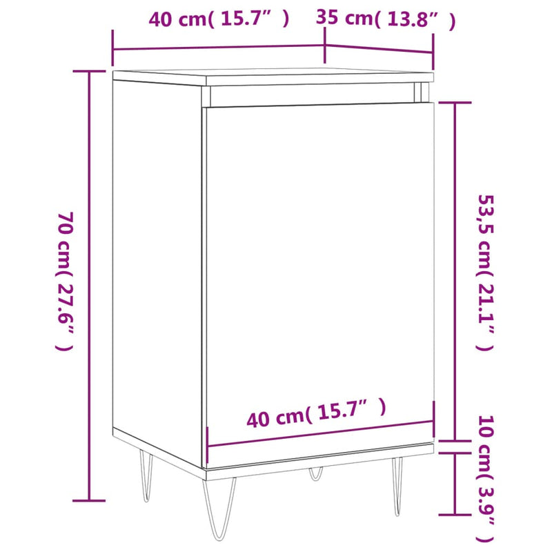 Skjenk svart 40x35x70 cm konstruert tre