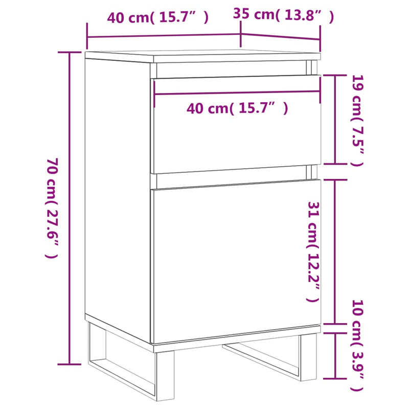 Skjenk sonoma eik 40x35x70 cm konstruert tre