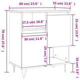 Skjenk svart 60x35x70 cm konstruert tre