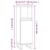 Baderomsskap svart 30x30x100 cm konstruert tre