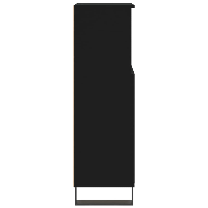 Baderomsskap svart 30x30x100 cm konstruert tre