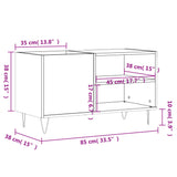 Hifi-benk betonggrå 84,5x38x48 cm konstruert tre