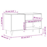 Hifi-benk røkt eik 85x38x48 cm konstruert tre