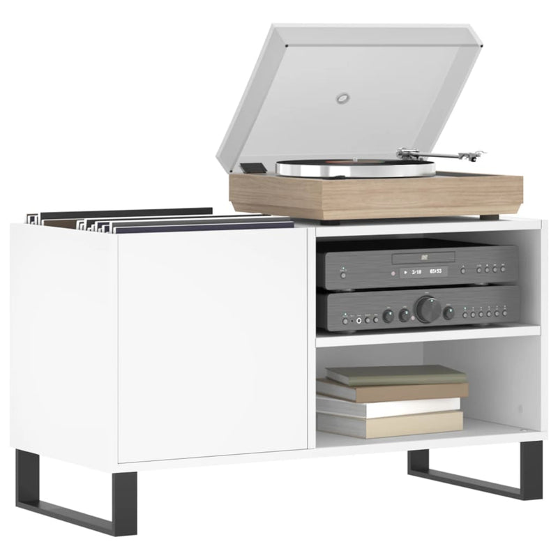 Hifi-benk hvit 85x38x48 cm konstruert tre