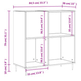 Hifi-benk røkt eik 84,5x38x89 cm konstruert tre