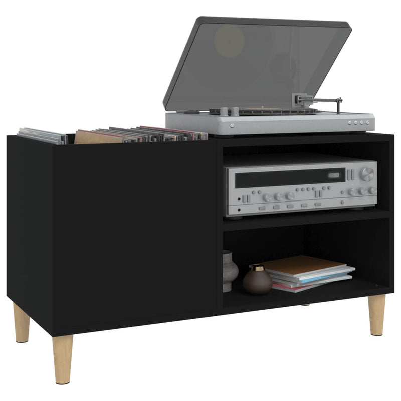 Hifi-benk svart 84,5x38x48 cm konstruert tre