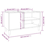 Hifi-benk svart 84,5x38x48 cm konstruert tre