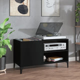 Hifi-benk svart 84,5x38x48 cm konstruert tre