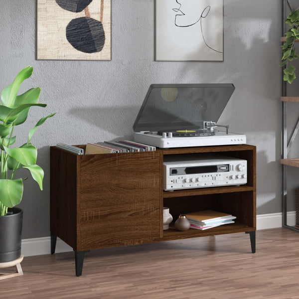 Hifi-benk brun eik 84,5x38x48 cm konstruert tre