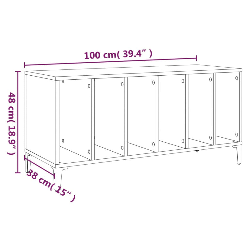 Hifi-benk brun eik 100x38x48 cm konstruert tre