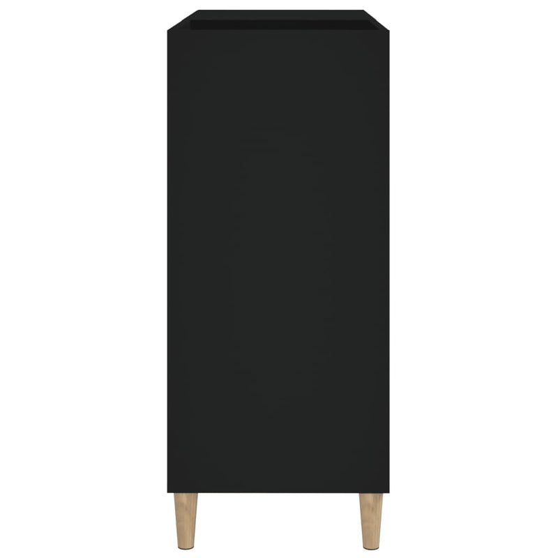 Hifi-benk svart 84,5x38x89 cm konstruert tre