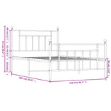 Sengeramme i metall med hode- og fotgavl hvit 107x203 cm