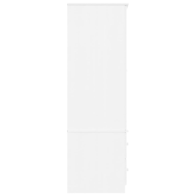 Garderobe ALTA hvit 90x55x170 cm heltre furu