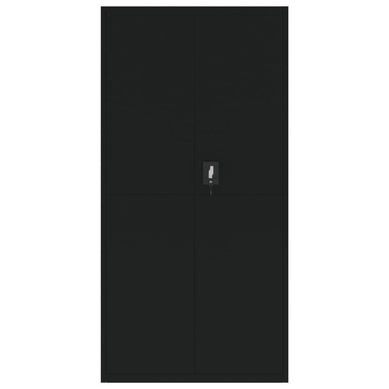 Arkivskap svart 90x40x180 cm stål